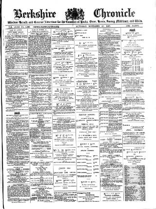 cover page of Berkshire Chronicle published on November 30, 1895