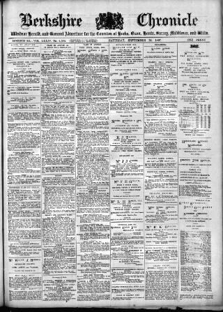 cover page of Berkshire Chronicle published on September 18, 1897
