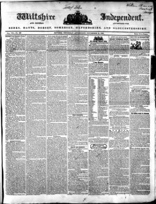 cover page of Wiltshire Independent published on November 30, 1843