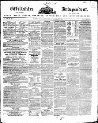 cover page of Wiltshire Independent published on December 30, 1847