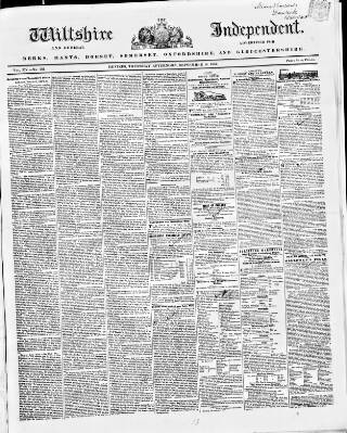 cover page of Wiltshire Independent published on September 18, 1851
