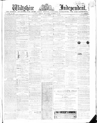 cover page of Wiltshire Independent published on November 15, 1866