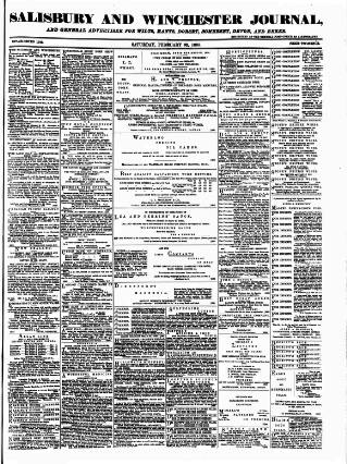 cover page of Salisbury and Winchester Journal published on February 28, 1885