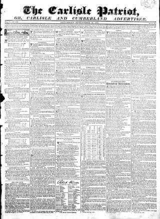 cover page of Carlisle Patriot published on September 18, 1819