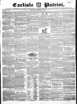 cover page of Carlisle Patriot published on November 30, 1822