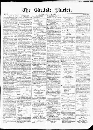 cover page of Carlisle Patriot published on July 6, 1877