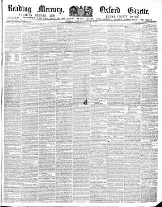 cover page of Reading Mercury published on February 28, 1852