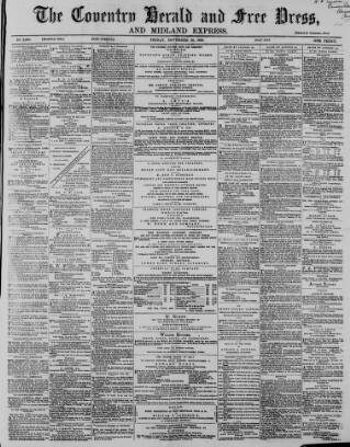 cover page of Coventry Herald published on November 30, 1866