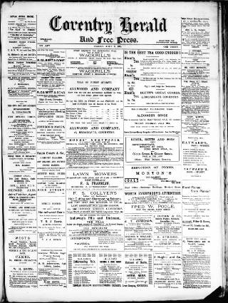 cover page of Coventry Herald published on July 6, 1894