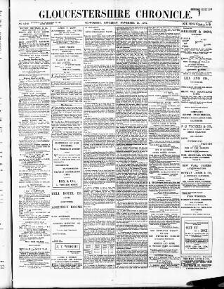 cover page of Gloucestershire Chronicle published on November 15, 1902