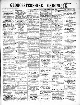cover page of Gloucestershire Chronicle published on November 30, 1907