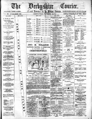 cover page of Derbyshire Courier published on November 15, 1890