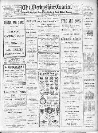 cover page of Derbyshire Courier published on November 30, 1907