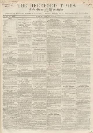 cover page of Hereford Times published on February 28, 1846