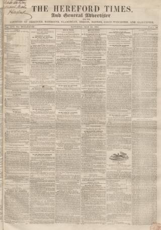 cover page of Hereford Times published on May 29, 1847