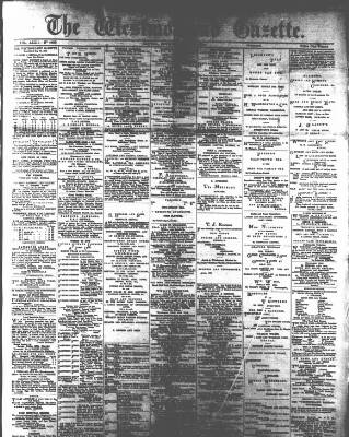 cover page of Westmorland Gazette published on July 6, 1889