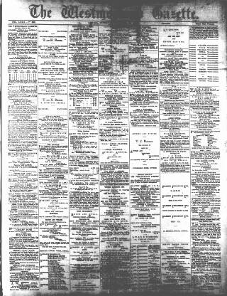 cover page of Westmorland Gazette published on November 30, 1889
