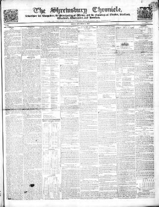 cover page of Shrewsbury Chronicle published on November 15, 1850