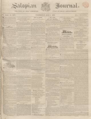 cover page of Salopian Journal published on July 8, 1835