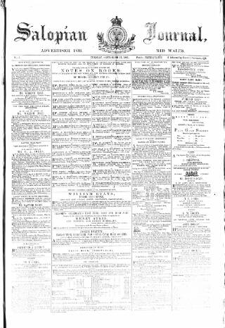 cover page of Salopian Journal published on September 17, 1861