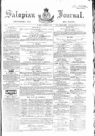 cover page of Salopian Journal published on November 5, 1861