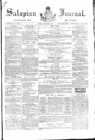 cover page of Salopian Journal published on November 12, 1861