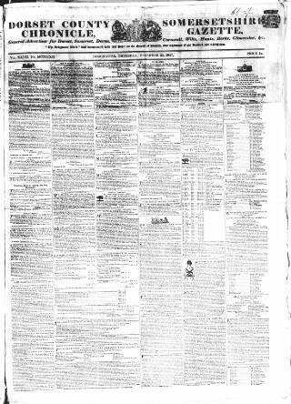 cover page of Dorset County Chronicle published on December 30, 1847