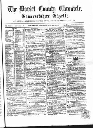 cover page of Dorset County Chronicle published on May 29, 1862