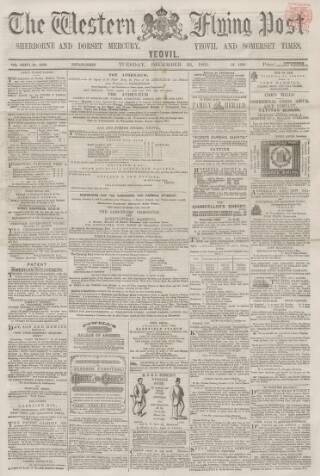 cover page of Sherborne Mercury published on December 30, 1862