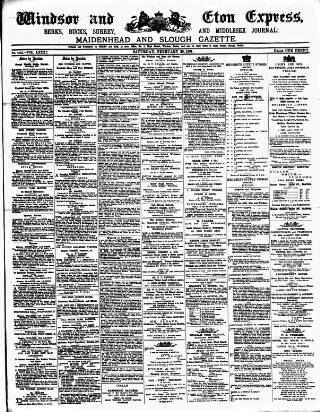cover page of Windsor and Eton Express published on February 28, 1891