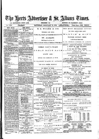 cover page of Herts Advertiser published on February 28, 1891