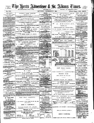 cover page of Herts Advertiser published on December 30, 1893