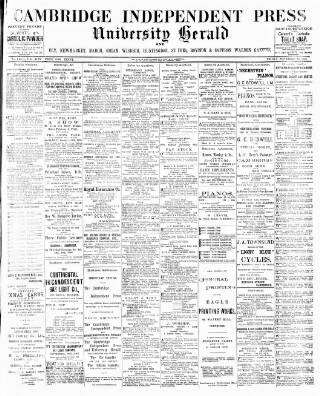 cover page of Cambridge Independent Press published on November 30, 1900