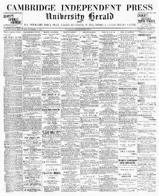 cover page of Cambridge Independent Press published on November 15, 1901