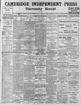 cover page of Cambridge Independent Press published on February 28, 1913