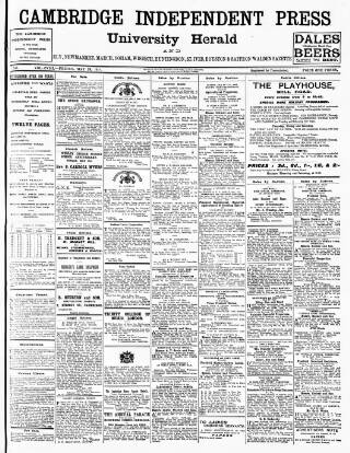 cover page of Cambridge Independent Press published on May 29, 1914