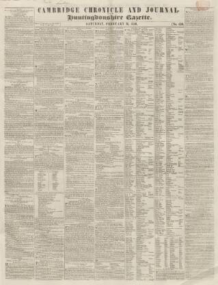 cover page of Cambridge Chronicle and Journal published on February 28, 1846
