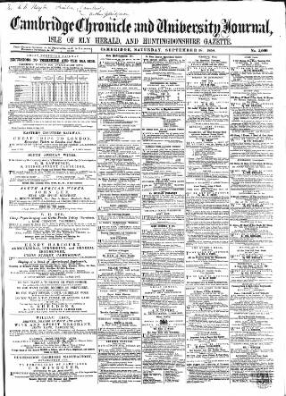 cover page of Cambridge Chronicle and Journal published on September 18, 1858