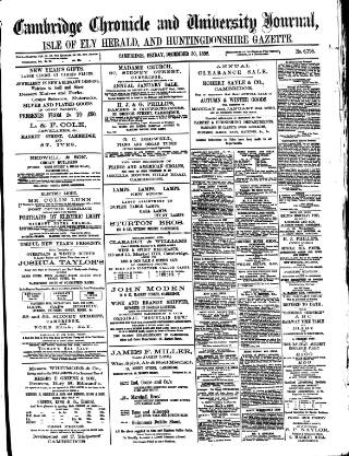 cover page of Cambridge Chronicle and Journal published on December 30, 1892