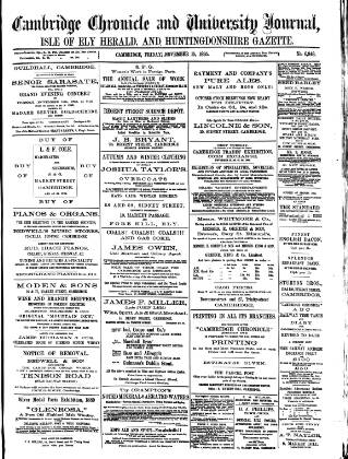 cover page of Cambridge Chronicle and Journal published on November 15, 1895