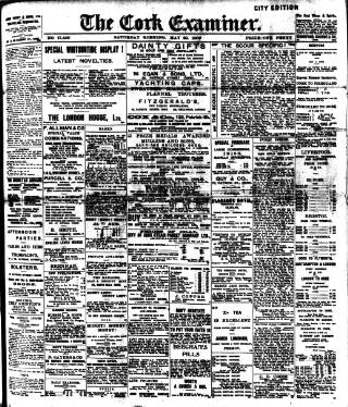 cover page of Cork Examiner published on May 29, 1909