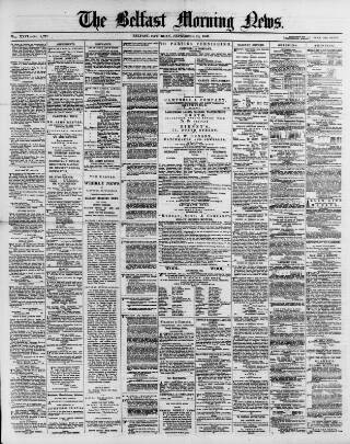 cover page of Belfast Morning News published on September 18, 1880