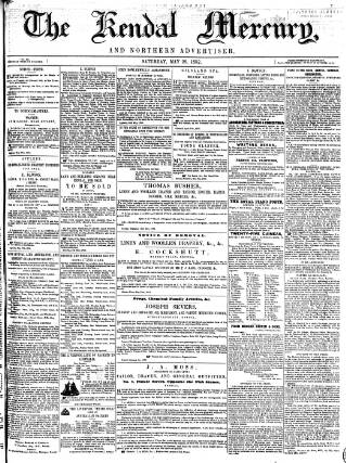 cover page of Kendal Mercury published on May 29, 1852