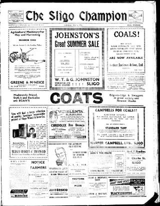 cover page of Sligo Champion published on July 6, 1940