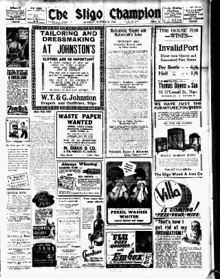 cover page of Sligo Champion published on December 30, 1944