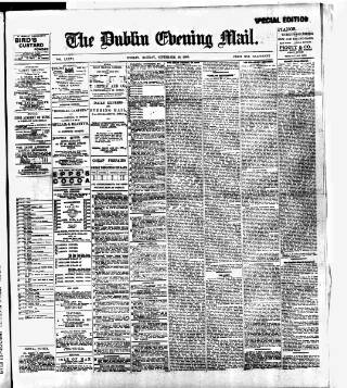 cover page of Dublin Evening Mail published on September 18, 1899