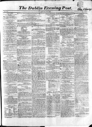 cover page of Dublin Evening Post published on July 6, 1854