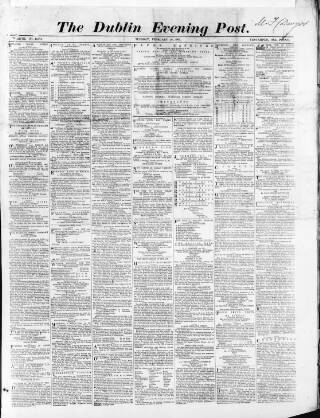 cover page of Dublin Evening Post published on February 28, 1865