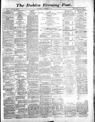 cover page of Dublin Evening Post published on November 30, 1870