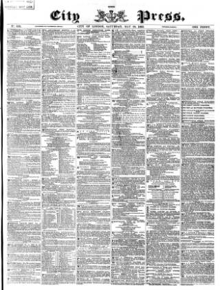 cover page of London City Press published on May 29, 1869